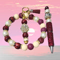 Burgandy and cream set