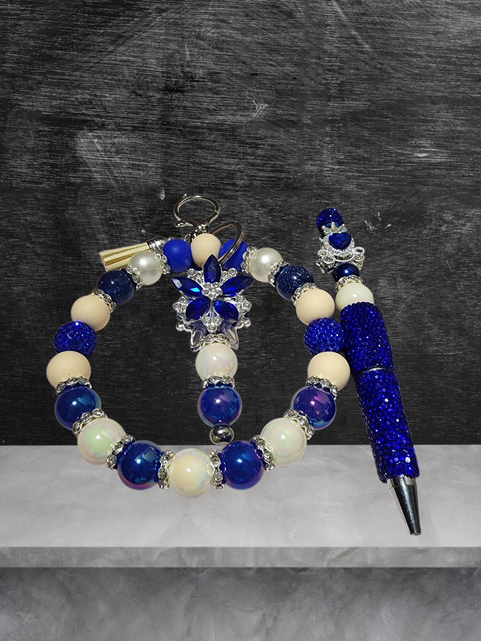 Extremely beautiful royal blue and cream