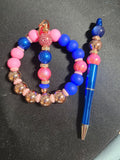 Royal Blue, pink, and gold - Blessed Bead worx